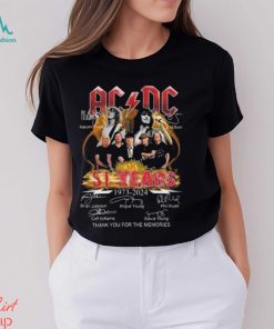 AcDc power up tour 2024 51 years 1973 2024 thank you for the memories signatures shirt