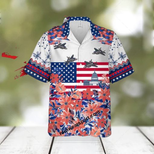 Aircraft F 35 Lightning F35 Liberty, US Capitol Gift Memory 3D Hawaiian Shirt For Summer