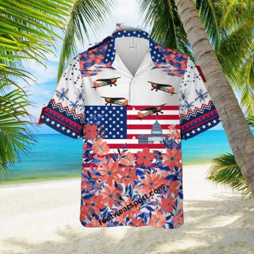 Aircraft U 6 Beaver (DHC 2 Beaver) U6 DHC2 Capitol, Liberty Independece Day Hawaiian Shirt Short Sleeve For Summer