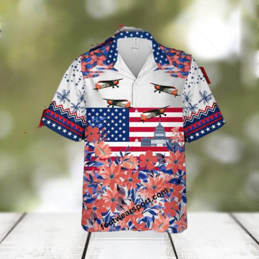 Aircraft U 6 Beaver (DHC 2 Beaver) U6 DHC2 Capitol, Liberty Independece Day Hawaiian Shirt Short Sleeve For Summer