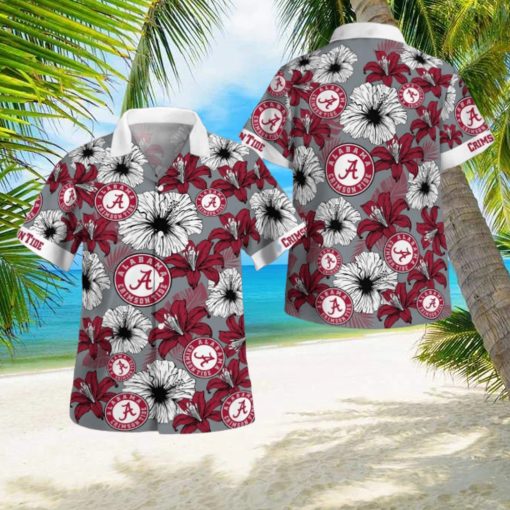 Alabama Crimson Tide Flower 3D Hawaiian Shirt All Over Printed Beach Shirt