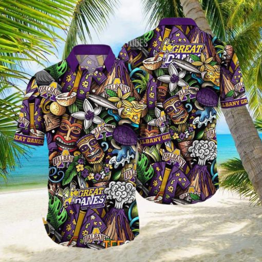 Albany Great Danes NCAA Mens Floral Special Design Hawaiian Shirt