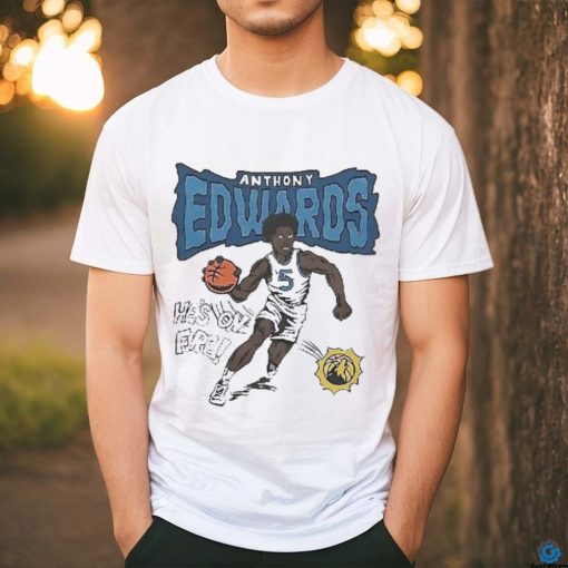 Anthony Edwards He’s On Fire Minnesota Timberwolves Comic Shirt