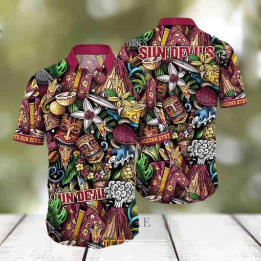 Arizona State Sun Devils NCAA Mens Floral Special Design Hawaiian Shirt