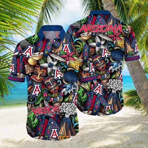 Arizona Wildcats NCAA Mens Floral Special Design Hawaiian Shirt