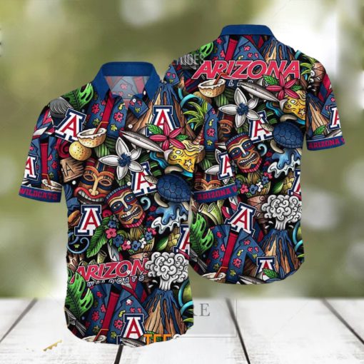 Arizona Wildcats NCAA Mens Floral Special Design Hawaiian Shirt