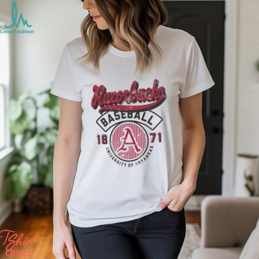 Arkansas Razorbacks Ivory Baseball Logo T Shirt
