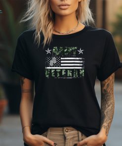 Army Veteran Camo US Flag T Shirt