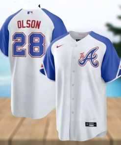 Atlanta Braves Nike Official Replica City Connect Jersey Mens Olson 28