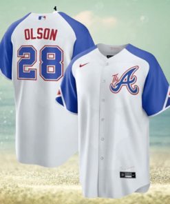 Atlanta Braves Nike Official Replica City Connect Jersey Mens Olson 28