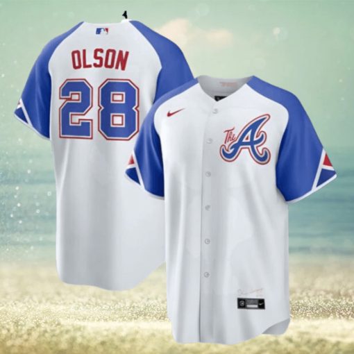 Atlanta Braves Nike Official Replica City Connect Jersey Mens Olson 28