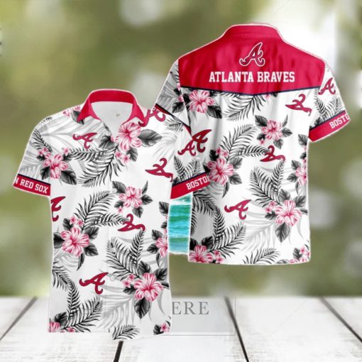 Atlanta Braves Tropical Floral Logo Hawaiian Shirt