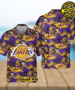 Authentic Hawaiian Shirt Los Angeles Lakers Theme