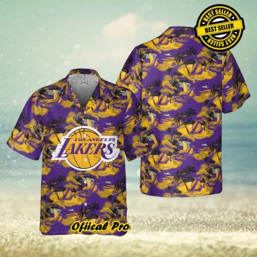 Authentic Hawaiian Shirt Los Angeles Lakers Theme