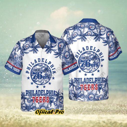 Authentic Philadelphia 76Ers Ocean Wave Aloha Shirt