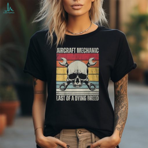 Aviation Mechanic Vintage Skull Vintage Aircraft Mechanic T Shirt