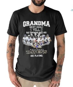 Baltimore Ravens Grandma Does Yell When Falcons Are Playing T Shirt