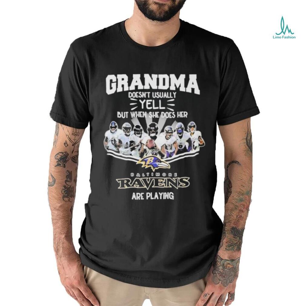Baltimore Ravens Grandma Does Yell When Falcons Are Playing T Shirt Baltimore Ravens Grandma Does Yell When Falcons Are Playing T Shirt