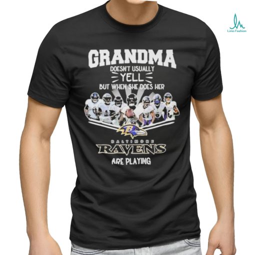 Baltimore Ravens Grandma Does Yell When Falcons Are Playing T Shirt