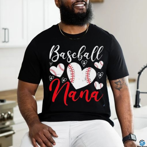 Baseball Nana American Game Heart Retired Grandmother Shirt