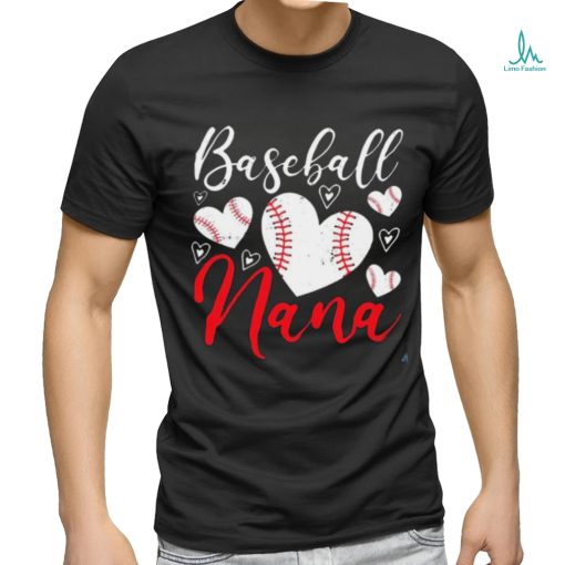 Baseball Nana American Game Heart Retired Grandmother Shirt