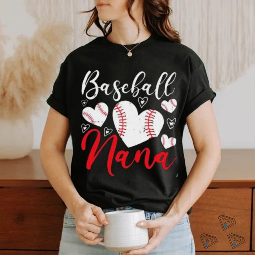 Baseball Nana American Game Heart Retired Grandmother Shirt