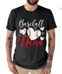 Baseball Nana American Game Heart Retired Grandmother Shirt