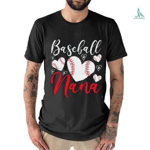 Baseball Nana American Game Heart Retired Grandmother Shirt