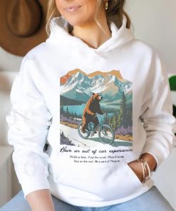 Bear ride bicycle have an out of car experience shirt