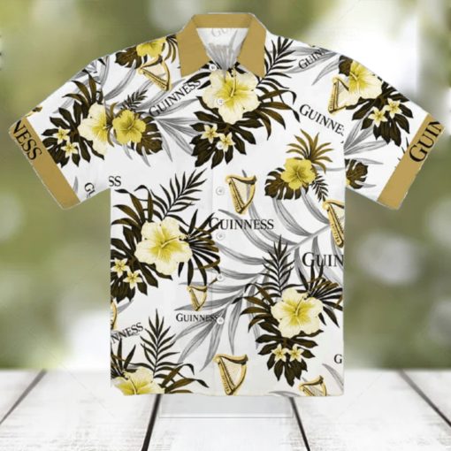 Beer Guinness Hibiscus Hawaiian Shirt