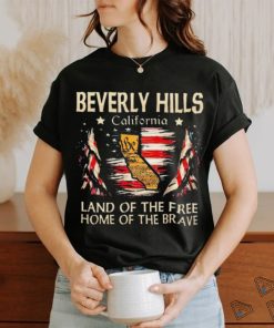 Beverly Hills California Usa Flag 4th Of July SHome Of The Brave Shirt