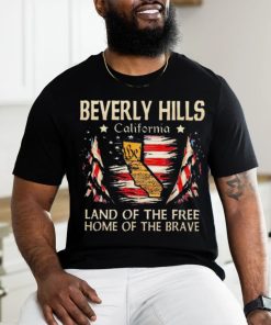 Beverly Hills California Usa Flag 4th Of July SHome Of The Brave Shirt