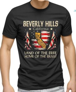 Beverly Hills California Usa Flag 4th Of July SHome Of The Brave Shirt