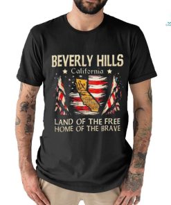Beverly Hills California Usa Flag 4th Of July SHome Of The Brave Shirt