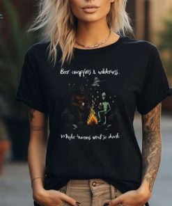 Bigfoot & Alien Campfire Maybe Humans Aren't So Dumb Shirt