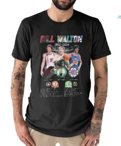 Bill Walton 1952 2024 Portland Trail Blazers, Boston Celtics And La Clipper Signatures Shirt