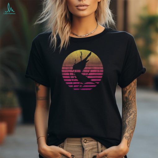 Birds Over A Vintage Sunset Distressed Men’s T shirt