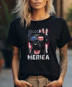 Black Labrador Retriever 4Th Of July Merica Usa Flag Lab Dog T Shirt