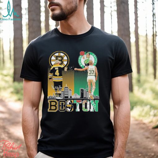 Boston Bruins Bobby Orr Boston Celtics Larry Bird The Legends Fan T Shirt