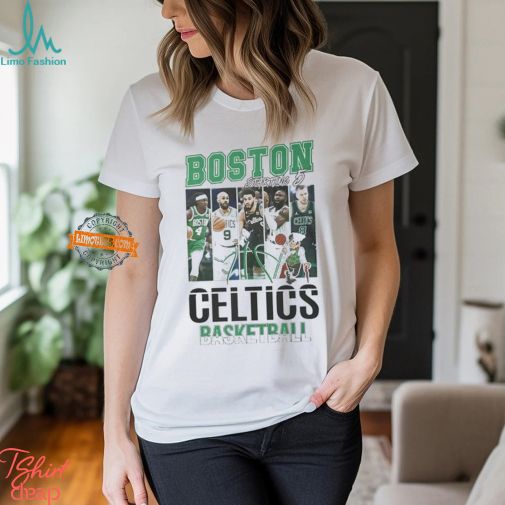 Boston Celtics 2024 Starting 5 Men's Basketball T Shirt Boston Celtics 2024 Starting 5 Men's Basketball T Shirt