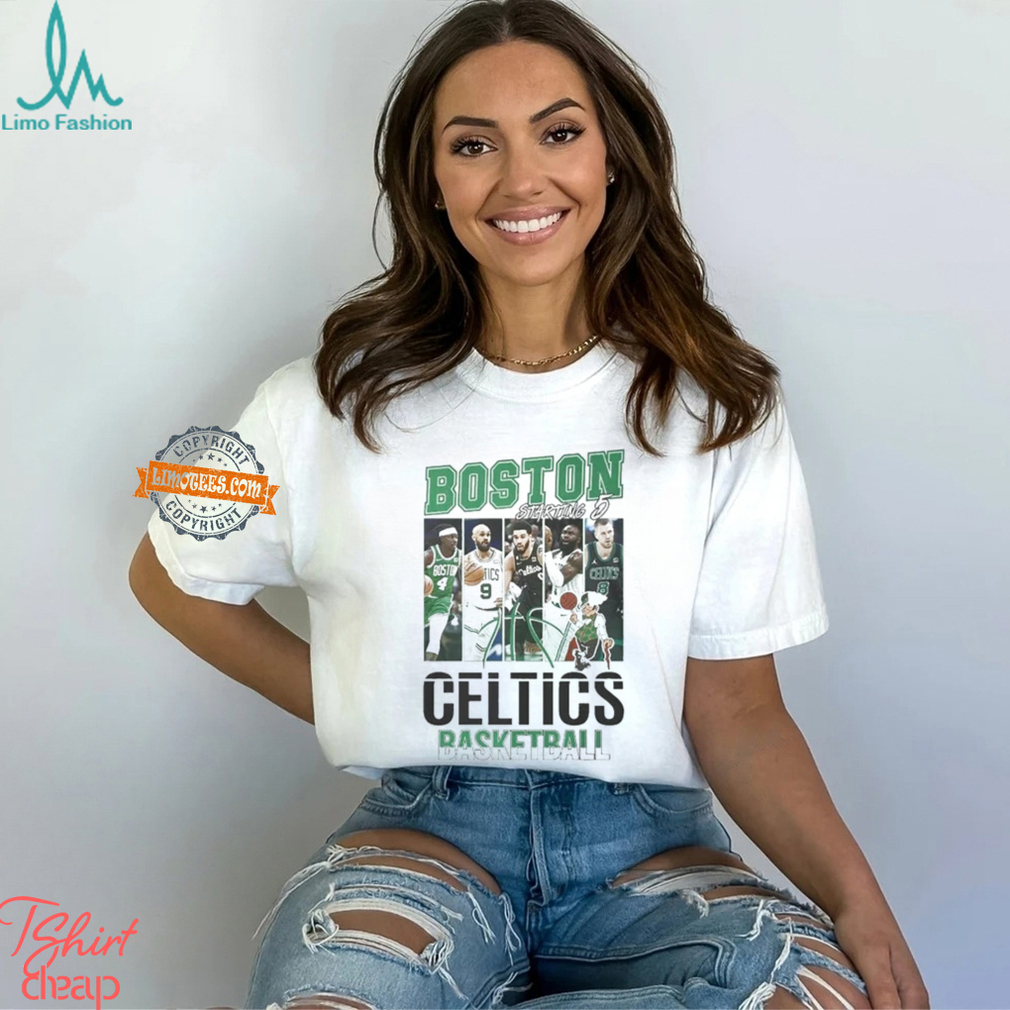 Boston Celtics 2024 Starting 5 Men's Basketball T Shirt Boston Celtics 2024 Starting 5 Men's Basketball T Shirt