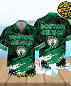 Boston Celtics Hawaiian Shirt Palm Leaves Pattern Beach Gift For Friend