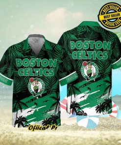 Boston Celtics Hawaiian Shirt Palm Leaves Pattern Beach Gift For Friend