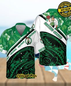 Boston Celtics Polynesian Pattern National National Basketball Association Hawaiian Shirt