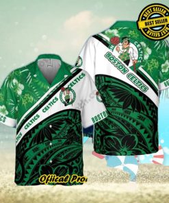 Boston Celtics Polynesian Pattern National National Basketball Association Hawaiian Shirt