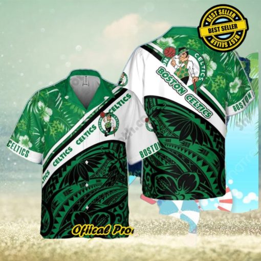 Boston Celtics Polynesian Pattern National National Basketball Association Hawaiian Shirt