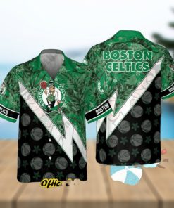 Boston Celtics Tropical And Basketball Pattern Print Hawaiian Shirt