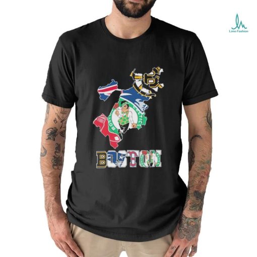 Boston Map Sports Teams Red Sox, Celtics, Patriots And Bruins Shirt