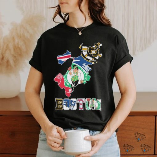 Boston Map Sports Teams Red Sox, Celtics, Patriots And Bruins Shirt