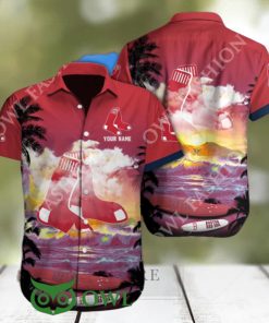 Boston Red Sox MLB Custom Name Trendy Aloha Sea Hawaiian Shirt